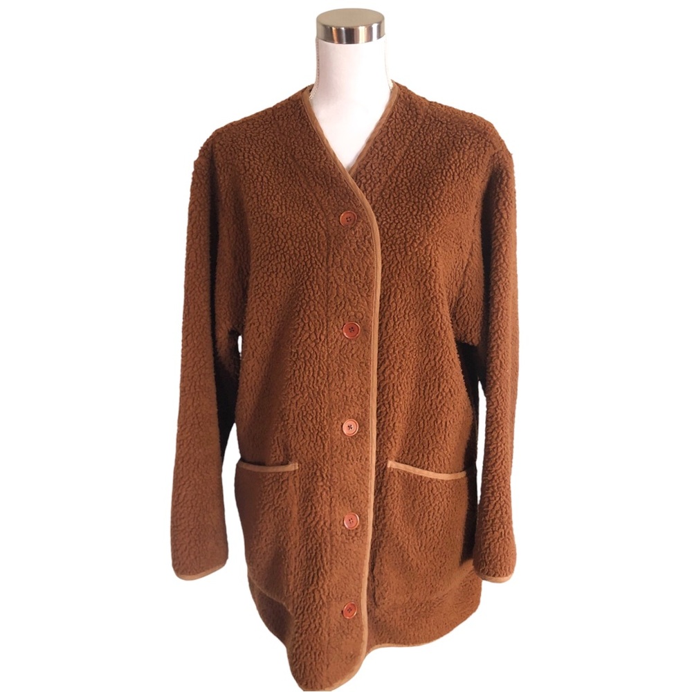 Lykke Wullf Sherpa Ranch Jacket Driftwood Oversized Brown Jacket Med / Large
